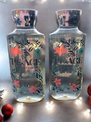 2X PEACE  ICED RASPBERRY BELLINI SHOWER GEL 10oz ALOE & VIT E Bath & Body Works - Image 1 of 2