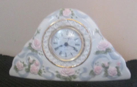 Princess House Rose Garland Quartz Clock NIB Cover