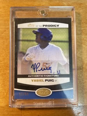 YASIEL PUIG 2012 Rize Autograph Rookie Auto PRODIGY RC 11/50 PRO-15 RC Foto 1 de 2