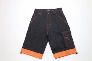 Deadstock Vintage 90s Streetwear Herren 32 Baggy Fit Latzhose Denim Jeans Shorts schwarz - Bild 1 von 16