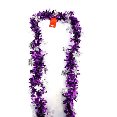 Guirnaldas de copo de nieve de oropel navideño decoración boda 2 piezas Foto 1 de 4