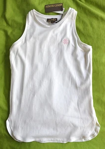 NWT Authentic Girl's Roberto Cavalli Kids White Stretch Jersey Tank Top (Size 6) - Picture 1 of 5