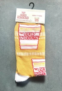 Cup Noodles NISSIN Crew Socks - 1 Pair Shoe Size 6-11 Ramen - New - Picture 1 of 7