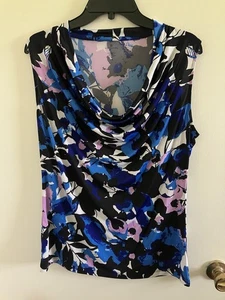 Blusa de mujer Worthington talla grande sin mangas azul rosa negra - Imagen 1 de 5