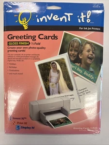 INVENT IT! Greeting Cards Gloss Finish 1/2 Fold - 10 Cards/Envelopes - NEW - Picture 1 of 2