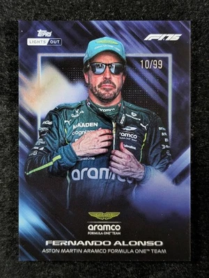 2025 Topps Lights Out FERNANDO ALONSO 10/99 Blue Aston Martin Aramco F1 Team - Image 1 of 3