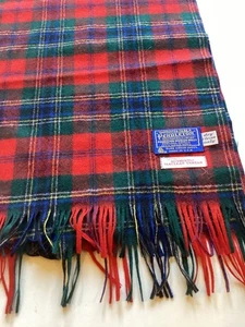 Vintage Pendleton MACLEEN Red Plaid 100% Wool Scarf 12 X 48” NWOT - Picture 1 of 4