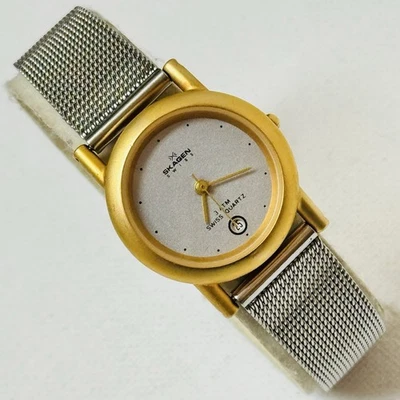 Skagen Swiss 25mm Women's Gold Minimalist Date Watch Silver Mesh Band 6SGS - Image 1 of 4