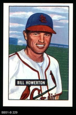 1951 Bowman REPRINT #229 Bill Howerton Cardinals 8 - NM/MT - Image 1 of 2
