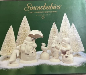 1999 Department 56 Snowbabies "Jolly Friends Forevermore" Snowman Christmas +Box - Picture 1 of 8