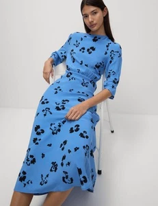 Marks & Spencer Womens Blue Viscose Midaxi Tea Floral Dress - M&S - Picture 1 of 12