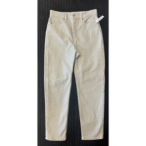 Pantalones de mezclilla para mujer Old Navy Sky High rectos a rayas azules y blancos nuevos con etiquetas talla 4 - Imagen 1 de 4