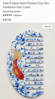 Large Solar Eclipse White/Blue KOI Hair Comb Free People $32 - Image 1 of 4