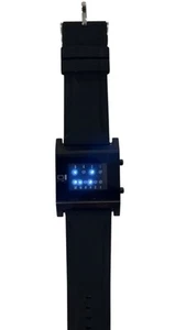 The One Binary Time Men's Watch Kerala Trance Used With Blue Lights Works - Picture 1 of 6
