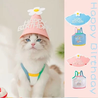 Dog & Cat Birthday Top With Hat  Set / Gift for God & Cat - Image 1 of 4