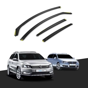 VW Passat B6/B7 2005-2014 5 Door Estate Wind Deflectors 4pc Tinted - Picture 1 of 10