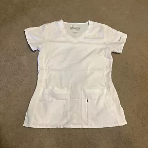 Greys Anatomy by Barco Womens Active Scrub Top Size S Shirt White. 4 Pockets.B64 - Picture 1 of 8