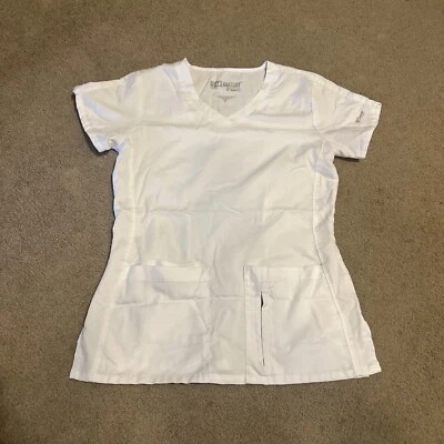 Camisa branca Greys Anatomy by Barco feminina esfoliante ativa tamanho P. 4 bolsos. B64 - Imagem 1 de 4