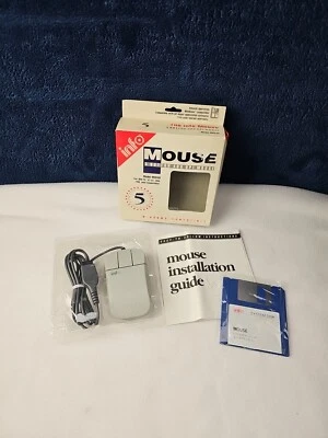 VINTAGE Info Mouse 3 Button 400 DPI MUS4B Windows NEW unused In Box. - Image 1 of 4