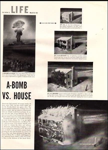 1953 WW 2 Article A-BOMB vs HOUSE (no contest) at Yucca Flat Test Site 072523 - Picture 1 of 2