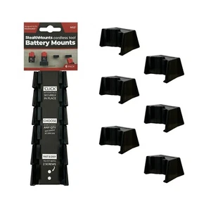 6x BATTERY MOUNTS for MILWAUKEE M12 12v Stealth Storage Holder Rack Stand Slots - Picture 1 of 6