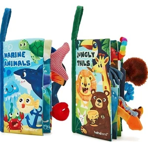 Babybuch Stoffbuch Spielzeug 2 Stück für 0 Monate Fühlbuch mit 3D Texturen - Bild 1 von 2