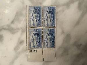 Plate Block of 4 stamps - Scott 1000 - 3 cent - Cadillac at Detroit -1951 - MNH - Picture 1 of 1
