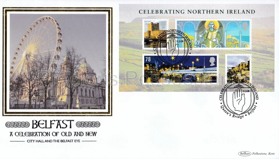 BLCS392 2008 BENHAM FIRST DAY COVER FDC CELEBRATING NORTHERN IRELAND - Image 1 of 1