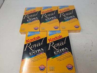 NUEVO Lote de 5 Cinta en Blanco Kodak VHS T-130 6.5 Horas Real Extra Alto Grado VHS (i8) Foto 1 de 4