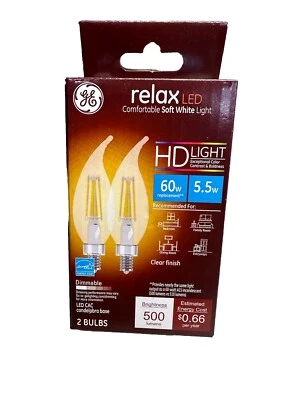 Candelabro General Electric Relax Luz Suave 60w 500L Base 2 Bombillas Foto 1 de 4