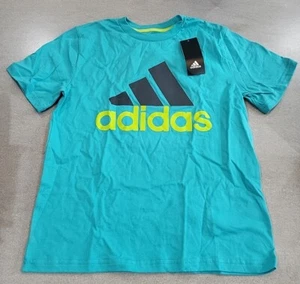 Adidas Jungen Kurzarm Baumwoll Jersey Logo T-Shirt Tee. Größe S. Mint Rush - Bild 1 von 3