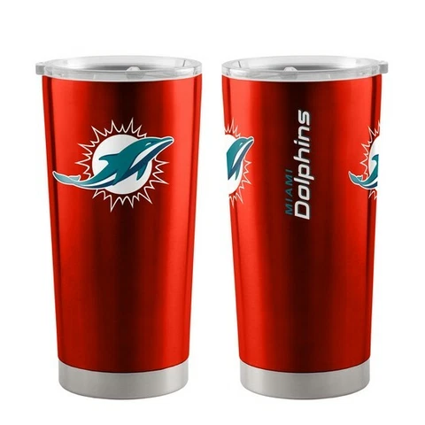 Miami Dolphins Ultra Orange 20oz Travel Tumbler NFL Cover