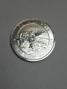 🇨🇦2018 1/2 OUNCE $2 .9999 FINE SILVER CANADA POLAR BEAR WILD LIFE SERIES - Picture 1 of 8