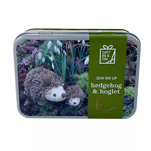 Hedgehog & Hoglet - sew your own. Gift in a Tin. Simple sewing kit. Christmas - Picture 1 of 4