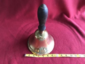 Antique Large Solid Brass School Bell - Picture 1 of 6