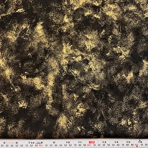 Marble Mate by Moda Metallic Gold Accents Black Cotton Fabric by the HALF YARD - Picture 1 of 2