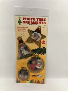 Photo Tree Ornaments Save Your Photos By Photo Card 4 Ornaments **NEW** RARE - Picture 1 of 9