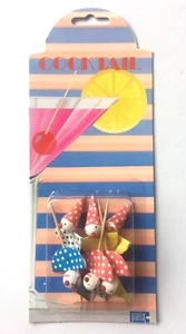 12x Vintage 1980er Clown Narr COCKTAILSTÄBCHEN Plektren Kitsch Bar Del Boy Hausbar - Bild 1 von 2