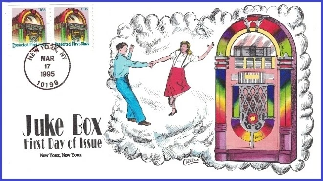 USA1 #2911 U/A COLLINS HAND PAINTED FDC STR2  Juke Box (BEP) - Image 1 of 1