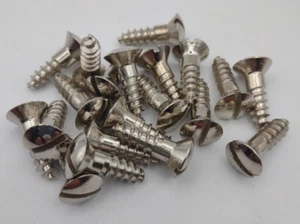 #12 x 3/4" Nickel Plated Oval Head Slotted Steel Wood Screws (20) Packs #csp20 - Picture 1 of 2