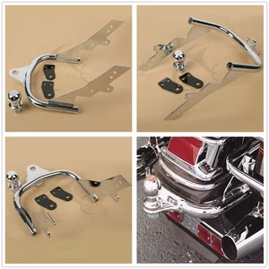 Chrome Trailer Hitch W/ Ball Fit For Harley Touring Electra Glide FLHT FLHR FLTR - Picture 1 of 12
