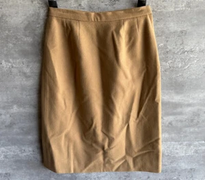 Vintage 1960s Unbranded Beige Pleated Wool Talon Zip Closure Skirt Size 27 x 26 - Picture 1 of 5