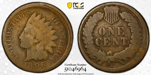 1896 P Broadstruck Error Indian Head Cent PCGS G 04 - Picture 1 of 4