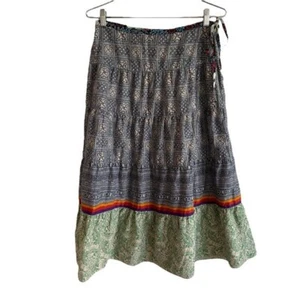 Sundance Mixed Pattern Side Tie Cotton Skirt, Size 6 Petite - Picture 1 of 8