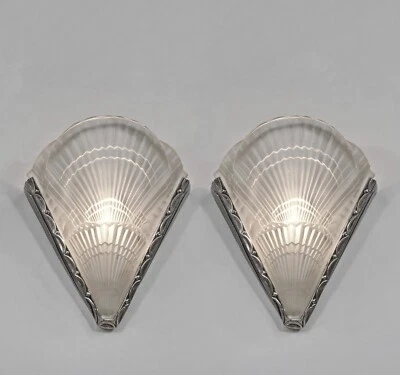 ПАРА 1930 ФРАНЦУЗСКИЙ АРТ-ДЕКО НАСТЕННЫЕ БРА NOVERDY... огни эпохи Мюллера Франции - Изображение 1 из 4