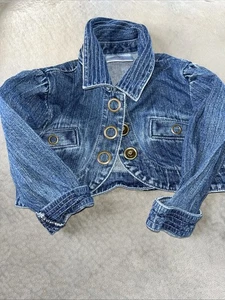Infant Hanna Anderson Cropped Jean Jacket Size 90 - Picture 1 of 7