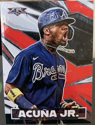 2021 TOPPS FIRE RONALD ACUNA JR. #100 ATLANTA BRAVES - Image 1 of 2