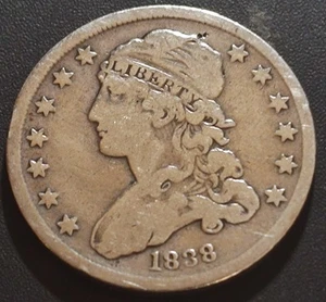 1838 - Capped Bust Silver Quarter Dollar - Picture 1 of 6