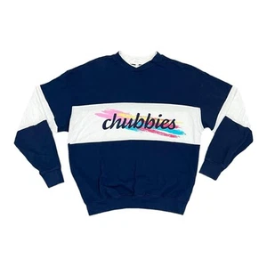 Chubbies Vintage Uomo Medium Y2K Jazz Design Anni 90 Girocollo Cotone Retrò Blu M - Foto 1 di 5