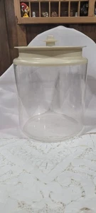 Vintage 1970-80er Tupperware VI klar 13,5 cp luftdicht Lebensmittel Aufbewahrung Kanister hellbraun Deckel - Bild 1 von 6